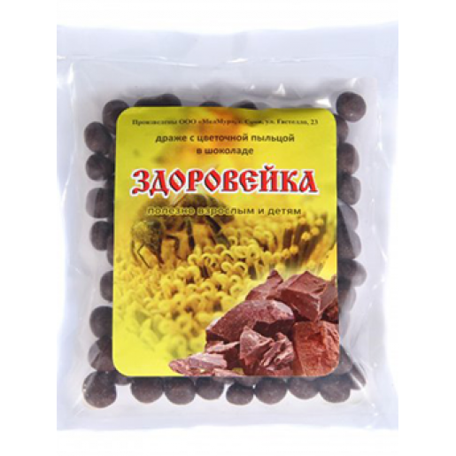Драже "Здоровейка" с пчелиной обножкой в шоколаде 100г